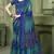 blue green chiffon bandhani double shaded printed saree with blouse 