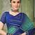 blue green chiffon bandhani double shaded printed saree with blouse 