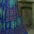 blue green chiffon bandhani double shaded printed saree with blouse 
