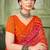 orange pink chiffon bandhani double shaded printed saree with blouse 