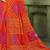 orange pink chiffon bandhani double shaded printed saree with blouse 