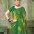 green yellow chiffon bandhani double shaded printed saree with blouse 