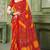 red yellow chiffon bandhani double shaded printed saree with blouse 