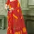 red yellow chiffon bandhani double shaded printed saree with blouse 