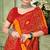 red yellow chiffon bandhani double shaded printed saree with blouse 