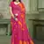 magenta orange chiffon bandhani double shaded printed saree with blouse 