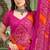 magenta orange chiffon bandhani double shaded printed saree with blouse 