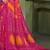 magenta orange chiffon bandhani double shaded printed saree with blouse 
