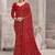 red chiffon bandhani geometric printed saree with blouse 