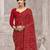 red chiffon bandhani geometric printed saree with blouse 