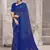 royal blue chiffon bandhani geometric printed saree with blouse 