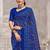 royal blue chiffon bandhani geometric printed saree with blouse 