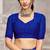 royal blue chiffon bandhani geometric printed saree with blouse 