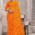 yellow chiffon bandhani geometric printed saree with blouse 