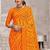 yellow chiffon bandhani geometric printed saree with blouse 