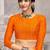 yellow chiffon bandhani geometric printed saree with blouse 