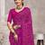 purple chiffon bandhani geometric printed saree with blouse 