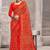 orange chiffon bandhani geometric printed saree with blouse 