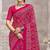 magenta chiffon bandhani geometric printed saree with blouse 