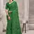 green chiffon bandhani geometric printed saree with blouse 
