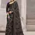 black chiffon bandhani geometric printed saree with blouse 