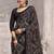 black chiffon bandhani geometric printed saree with blouse 