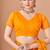 yellow chiffon bandhani geometric printed saree with blouse 