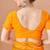 yellow chiffon bandhani geometric printed saree with blouse 