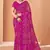 magenta chiffon bandhani geometric printed saree with blouse 