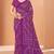 purple chiffon bandhani geometric printed saree with blouse 
