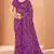 purple chiffon bandhani geometric printed saree with blouse 