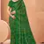 dark green chiffon bandhani geometric printed saree with blouse 