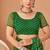 dark green chiffon bandhani geometric printed saree with blouse 