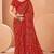 red chiffon bandhani geometric printed saree with blouse 