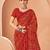 red chiffon bandhani geometric printed saree with blouse 