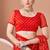 red chiffon bandhani geometric printed saree with blouse 