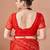 red chiffon bandhani geometric printed saree with blouse 