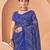 blue chiffon bandhani geometric printed saree with blouse 