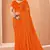 orange chiffon bandhani geometric printed saree with blouse 
