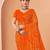 orange chiffon bandhani geometric printed saree with blouse 