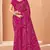 magenta chiffon bandhani geometric printed saree with blouse 