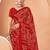 red chiffon bandhani geometric printed saree with blouse 