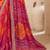 magenta chiffon bandhani double shaded printed saree with blouse 
