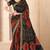 black red chiffon bandhani double shaded printed saree with blouse 