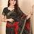 black red chiffon bandhani double shaded printed saree with blouse 