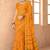 yellow chiffon bandhani geometric printed saree with blouse 