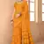 yellow chiffon bandhani geometric printed saree with blouse 
