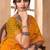 yellow chiffon bandhani geometric printed saree with blouse 