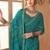 turquoise green chiffon bandhani geometric printed saree with blouse 