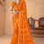 mustard orange chiffon bandhani geometric printed saree with blouse 